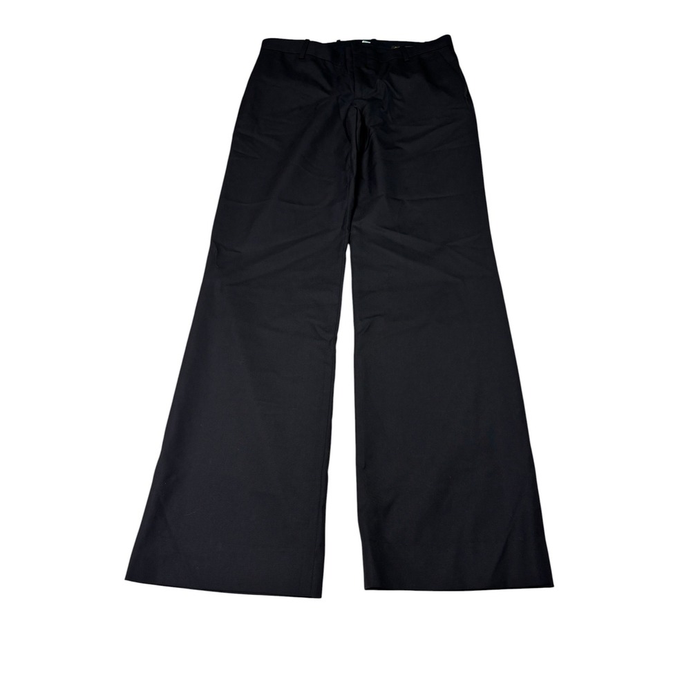 J.Crew Ludlow x Loro Piana Super 120s Wool Wide Leg Pants Black Womens 4 32X32